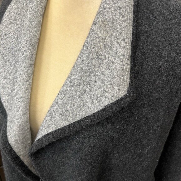 Eileen Fisher Gray Open Front Cardgian Size S Small Wool Cashmere - Picture 6 of 9